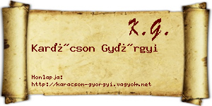 Karácson Györgyi névjegykártya