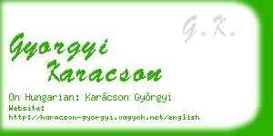 gyorgyi karacson business card